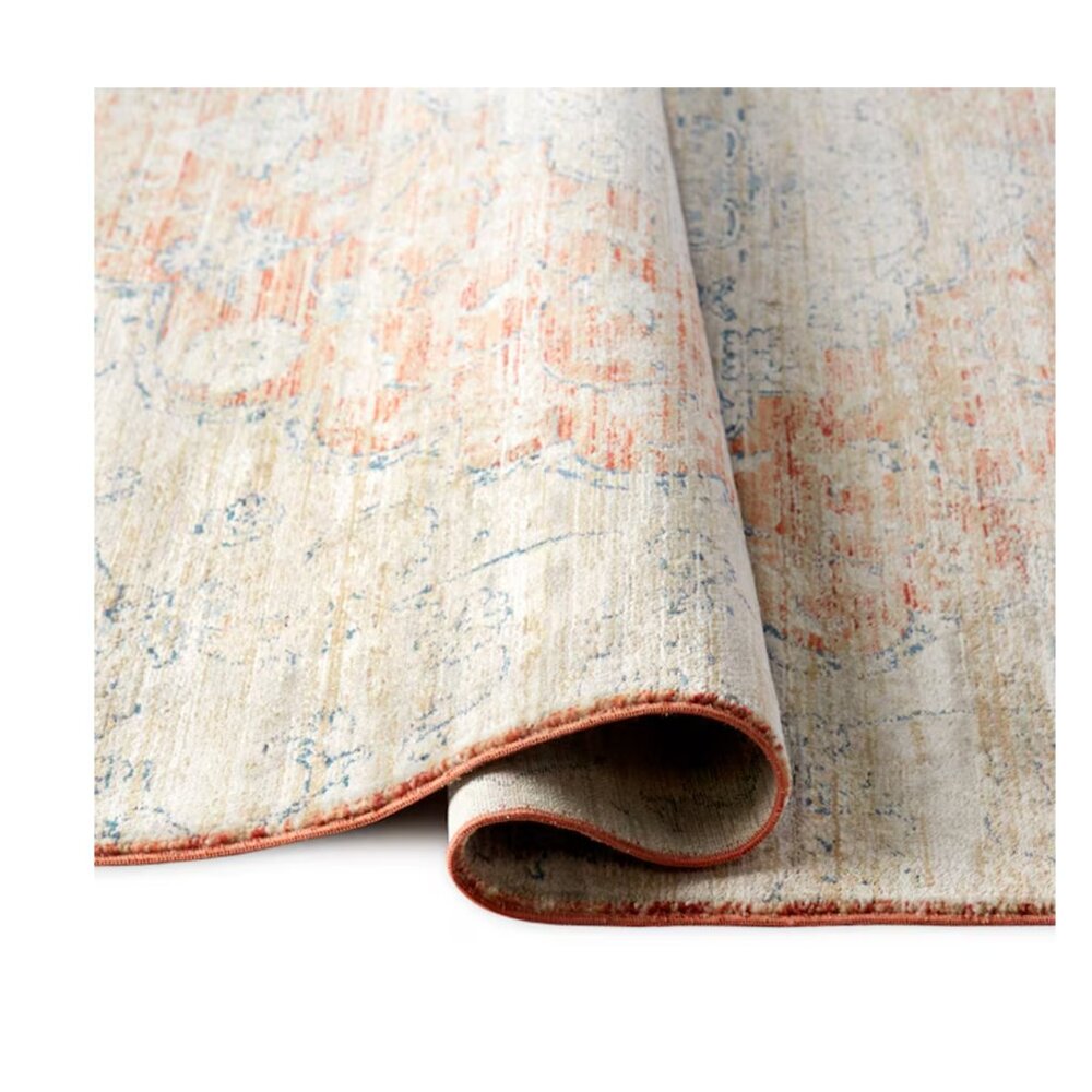 allen + roth Farren 5 X 7 (ft) Beige/Red Indoor Medallion Area Rug